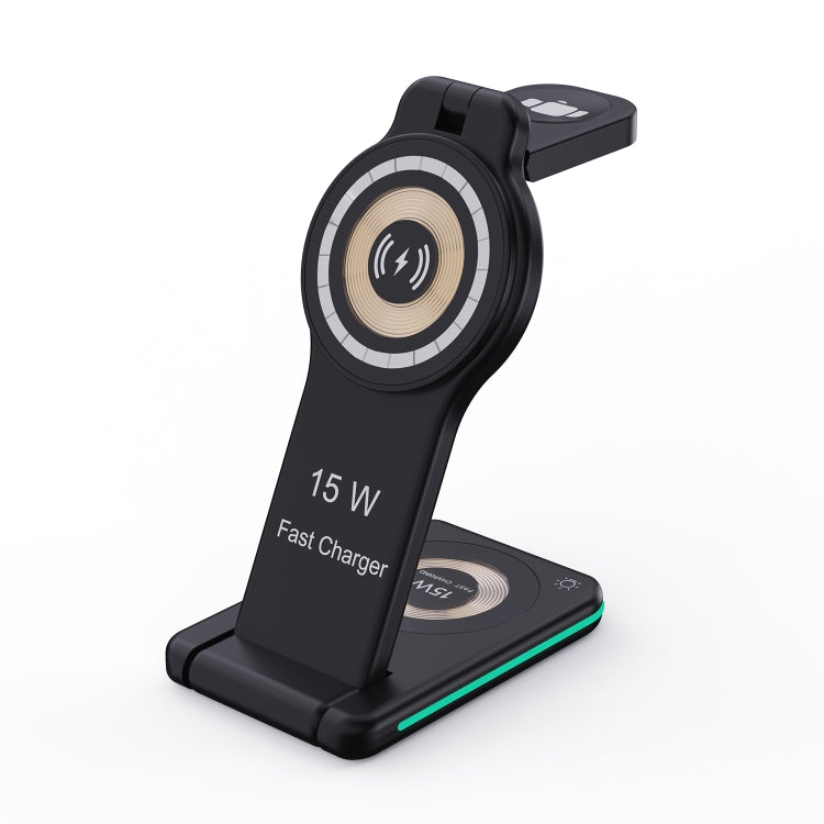 H60 5 in 1 Folding Multi-function Magnetic Wireless Charger(Black) - Wireless Charger by PMC TechLife | Online Shopping South Africa | PMC TechLife