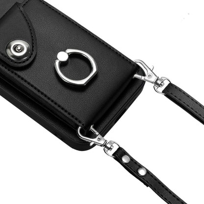 For Xiaomi Redmi Note 13 Pro+ Organ Card Bag Ring Holder Phone Case with Long Lanyard(Black) - Note 13 Pro+ Cases by PMC Jewellery | Online Shopping South Africa | PMC Jewellery | Buy Now Pay Later Mobicred