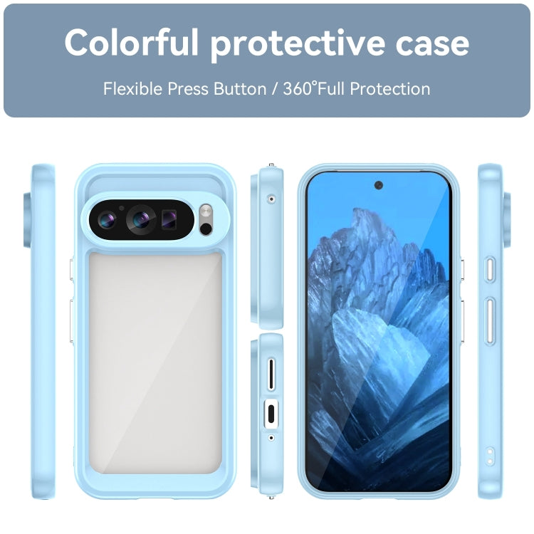 For Google Pixel 9 Colorful Series Acrylic Hybrid TPU Phone Case(Blue) - Google Cases by PMC Jewellery | Online Shopping South Africa | PMC Jewellery | Buy Now Pay Later Mobicred