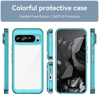 For Google Pixel 9 Pro Colorful Series Acrylic Hybrid TPU Phone Case(Transparent Blue) - Google Cases by PMC Jewellery | Online Shopping South Africa | PMC Jewellery | Buy Now Pay Later Mobicred