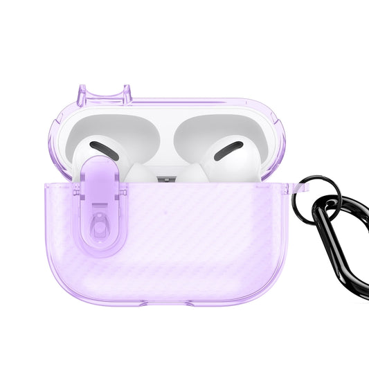 For AirPods Pro 2 DUX DUCIS PECK Series Split Transparent Carbon Fiber Earphone Case(Purple) - For AirPods Pro 2 by DUX DUCIS | Online Shopping South Africa | PMC Jewellery | Buy Now Pay Later Mobicred