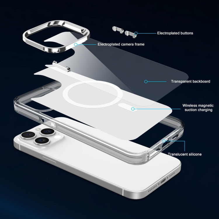 For iPhone 13 Electroplated IMD Magsafe PC Hybrid TPU Phone Case(White) - iPhone 13 Cases by PMC TechLife | Online Shopping South Africa | PMC TechLife | Buy Now Pay Later Mobicred