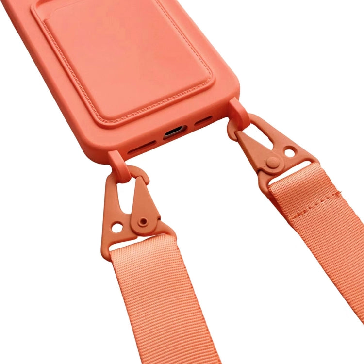 For iPhone 16 Pro Card Slot Liquid Silicone Phone Case with Lanyard(Brown) - iPhone 16 Pro Cases by PMC TechLife | Online Shopping South Africa | PMC TechLife | Buy Now Pay Later Mobicred