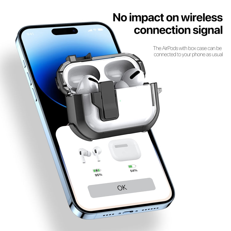 For AirPods 1/2 DUX DUCIS PECN Series Split Two-color Transparent Earphone Case with Hook(White) - For AirPods 1/2 by DUX DUCIS | Online Shopping South Africa | PMC Jewellery | Buy Now Pay Later Mobicred