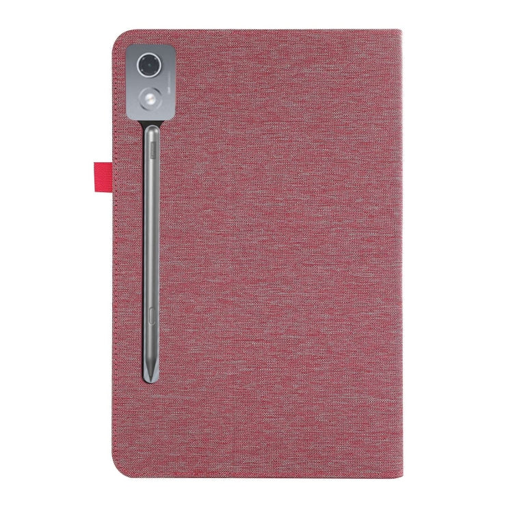 For Lenovo Tab P12 12.7 2025 Fabric Leather Tablet Case(Pink) - Lenovo by PMC TechLife | Online Shopping South Africa | PMC TechLife | Buy Now Pay Later Mobicred