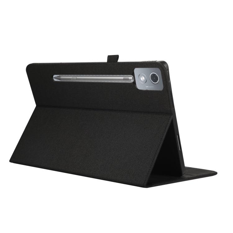 For Lenovo Tab P12 12.7 2025 Fabric Leather Tablet Case(Black) - Lenovo by PMC TechLife | Online Shopping South Africa | PMC TechLife | Buy Now Pay Later Mobicred