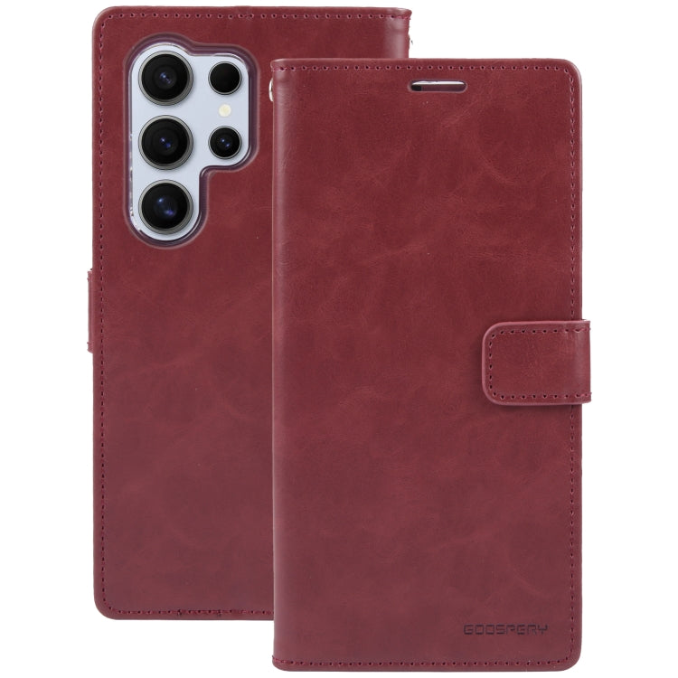 For Samsung Galaxy S24 Ultra 5G GOOSPERY BLUE MOON Crazy Horse Texture Leather Phone Case(Wine Red) - Galaxy S24 Ultra 5G Cases by GOOSPERY | Online Shopping South Africa | PMC Jewellery | Buy Now Pay Later Mobicred