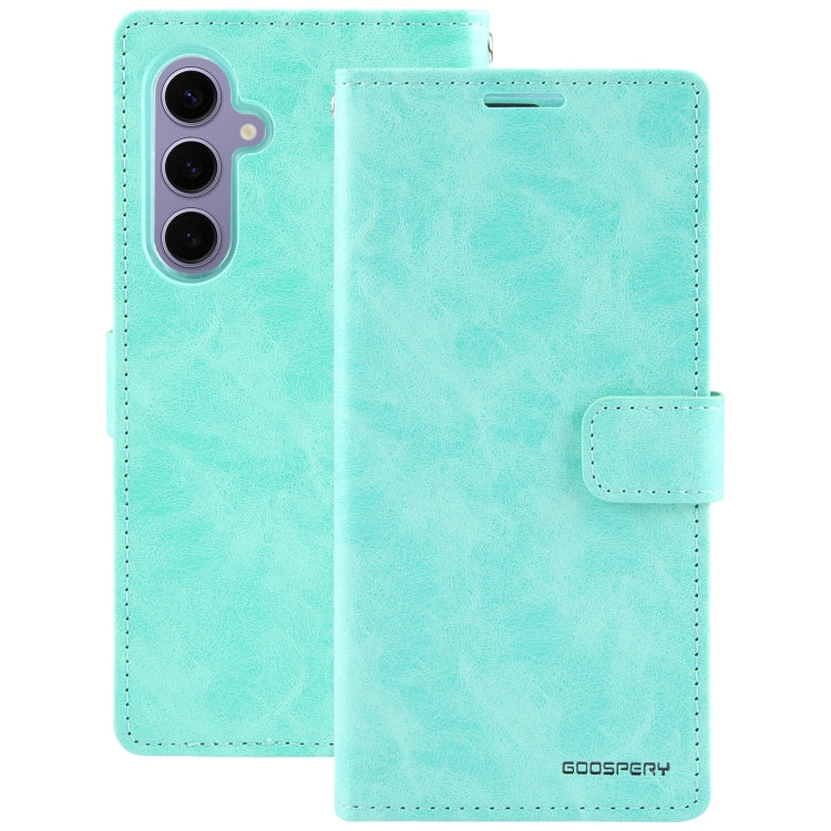 For Samsung Galaxy S24+ 5G GOOSPERY BLUE MOON Crazy Horse Texture Leather Phone Case(Mint Green) - Galaxy S24+ 5G Cases by GOOSPERY | Online Shopping South Africa | PMC Jewellery | Buy Now Pay Later Mobicred