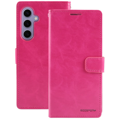 For Samsung Galaxy S24 5G GOOSPERY BLUE MOON Crazy Horse Texture Leather Phone Case(Rose Red) - Galaxy S24 5G Cases by GOOSPERY | Online Shopping South Africa | PMC Jewellery | Buy Now Pay Later Mobicred