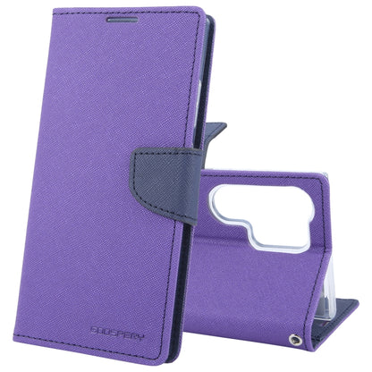 For Samsung Galaxy S24 Ultra 5G GOOSPERY FANCY DIARY Cross Texture Leather Phone Case(Purple) - Galaxy S24 Ultra 5G Cases by GOOSPERY | Online Shopping South Africa | PMC Jewellery | Buy Now Pay Later Mobicred