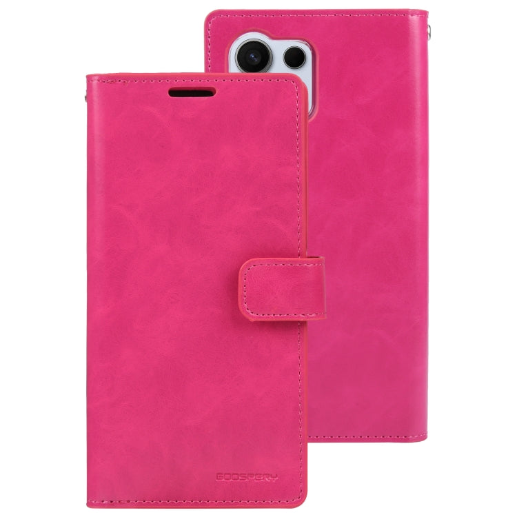 For Samsung Galaxy S24 Ultra 5G GOOSPERY MANSOOR DIARY 9 Card Slots Leather Phone Case(Rose Red) - Galaxy S24 Ultra 5G Cases by GOOSPERY | Online Shopping South Africa | PMC Jewellery | Buy Now Pay Later Mobicred