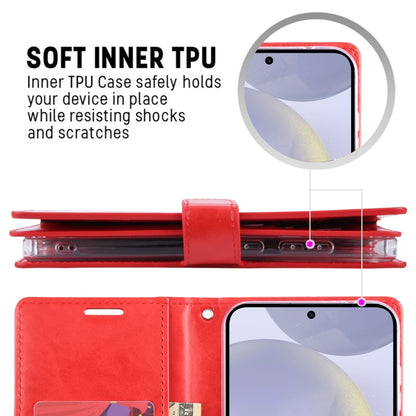 For Samsung Galaxy S24+ 5G GOOSPERY MANSOOR DIARY 9 Card Slots Leather Phone Case(Red) - Galaxy S24+ 5G Cases by GOOSPERY | Online Shopping South Africa | PMC Jewellery | Buy Now Pay Later Mobicred