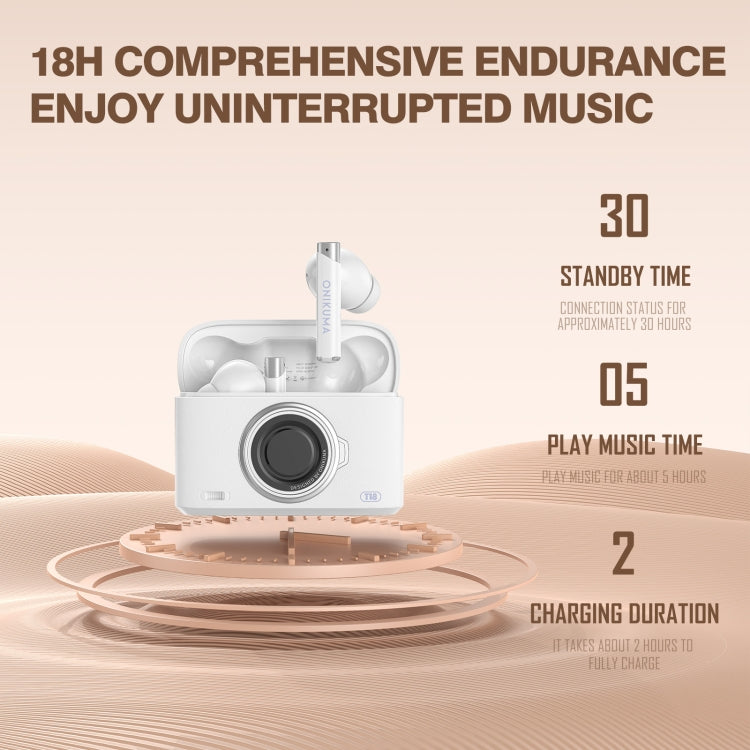 ONIKUMA T18 Bluetooth 5.3 Wireless Earphone(White) - Bluetooth Earphone by ONIKUMA | Online Shopping South Africa | PMC Jewellery | Buy Now Pay Later Mobicred