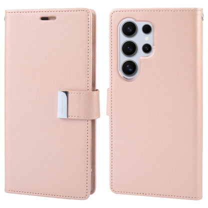 For Samsung Galaxy S24 Ultra 5G GOOSPERY RICH DIARY Crazy Horse Texture Leather Phone Case(Rose Gold) - Galaxy S24 Ultra 5G Cases by GOOSPERY | Online Shopping South Africa | PMC Jewellery | Buy Now Pay Later Mobicred