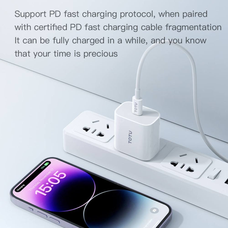 TOTU CB-1-PD 27W USB-C/Type-C to 8 Pin Data Cable, Length: 1m(White) - 2 in 1 Cable by TOTUDESIGN | Online Shopping South Africa | PMC Jewellery | Buy Now Pay Later Mobicred