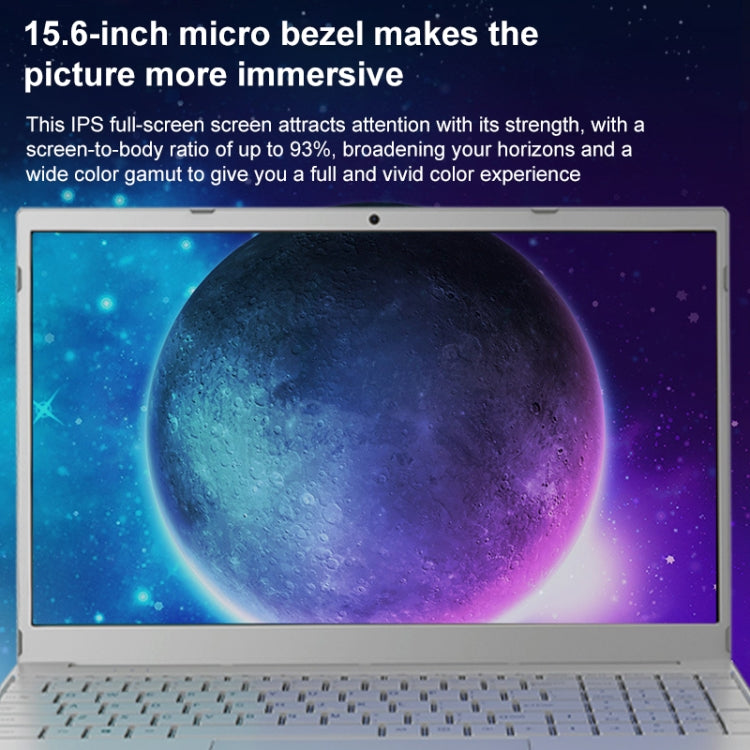 V8 15.6 inch Ultrathin Laptop, 32GB+256GB, Windows 10 Intel Processor N95 Quad Core(Silver) - Others by PMC Jewellery | Online Shopping South Africa | PMC Jewellery