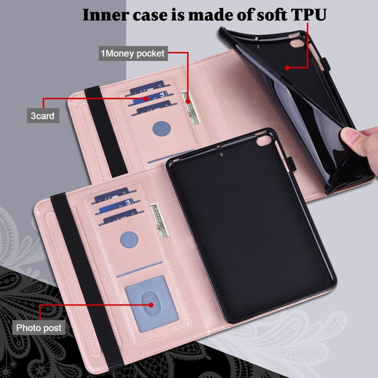 For Lenovo Tab M11 / Xiaoxin Pad 11 2024 Lace Flower Embossing Pattern Leather Tablet Case(Gold) - Lenovo by PMC Jewellery | Online Shopping South Africa | PMC Jewellery | Buy Now Pay Later Mobicred