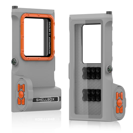 Diving Shell Gen3 Bluetooth Waterproof Phone Case(Grey Orange) - Waterproof Bag by PMC Jewellery | Online Shopping South Africa | PMC Jewellery | Buy Now Pay Later Mobicred