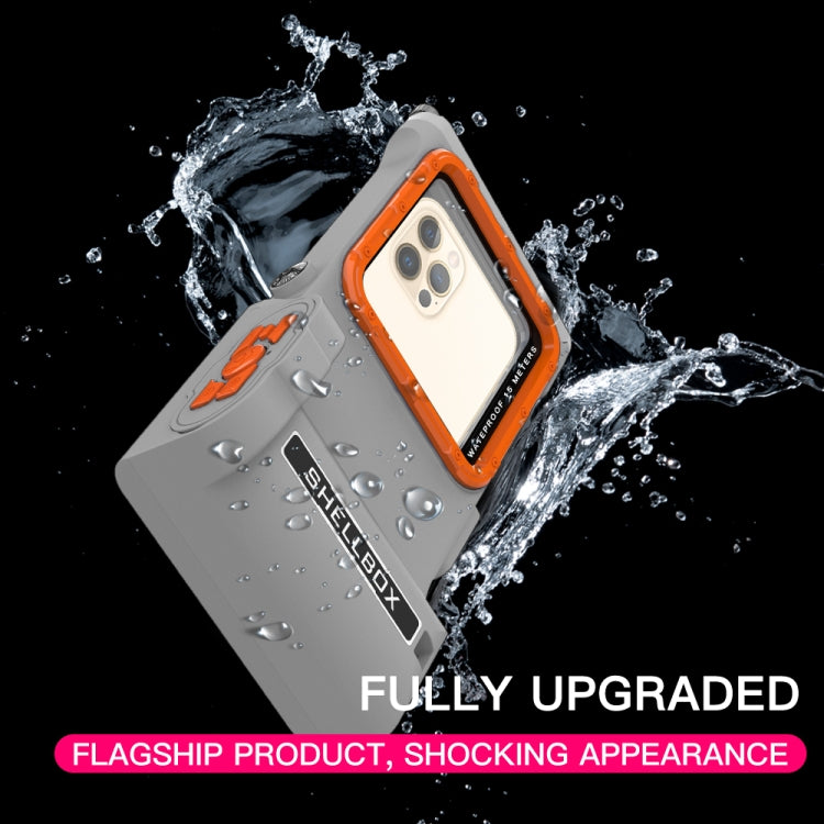 Diving Shell Gen3 Bluetooth Waterproof Phone Case(Grey Orange) - Waterproof Bag by PMC TechLife | Online Shopping South Africa | PMC TechLife | Buy Now Pay Later Mobicred