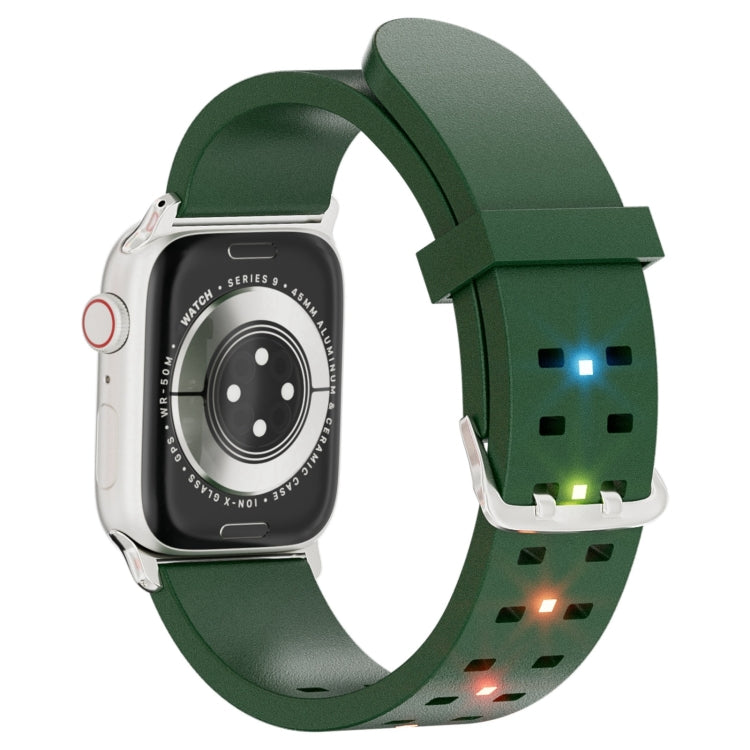 For Apple Watch SE 40mm Luminous Colorful Light Silicone Watch Band(Green) - Watch Bands by PMC TechLife | Online Shopping South Africa | PMC TechLife