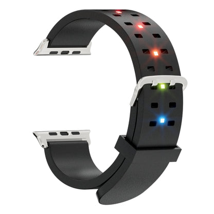 For Apple Watch Series 4 44mm Luminous Colorful Light Silicone Watch Band(Black) - Watch Bands by PMC Jewellery | Online Shopping South Africa | PMC Jewellery