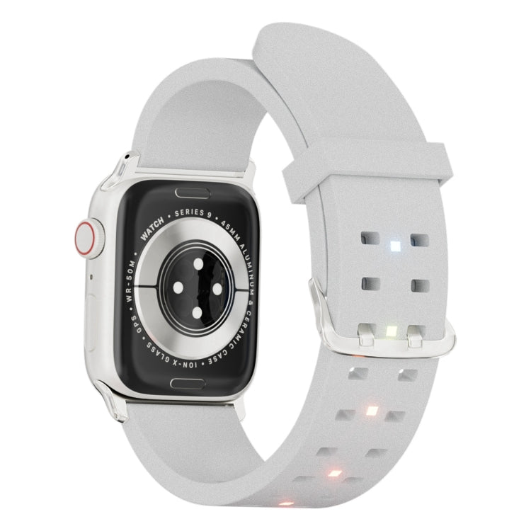 For Apple Watch Series 4 40mm Luminous Colorful Light Silicone Watch Band(Light Grey) - Watch Bands by PMC TechLife | Online Shopping South Africa | PMC TechLife