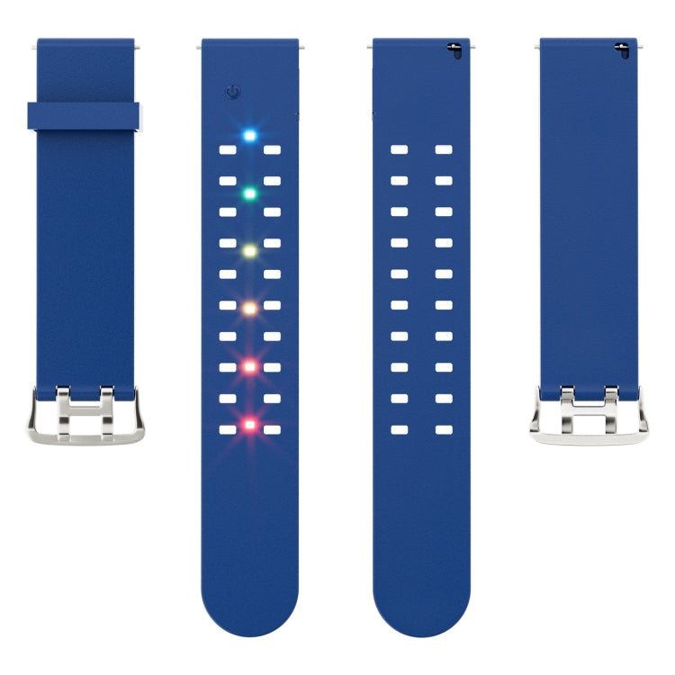 For Apple Watch Series 3 42mm Luminous Colorful Light Silicone Watch Band(Blue) - Watch Bands by PMC Jewellery | Online Shopping South Africa | PMC Jewellery