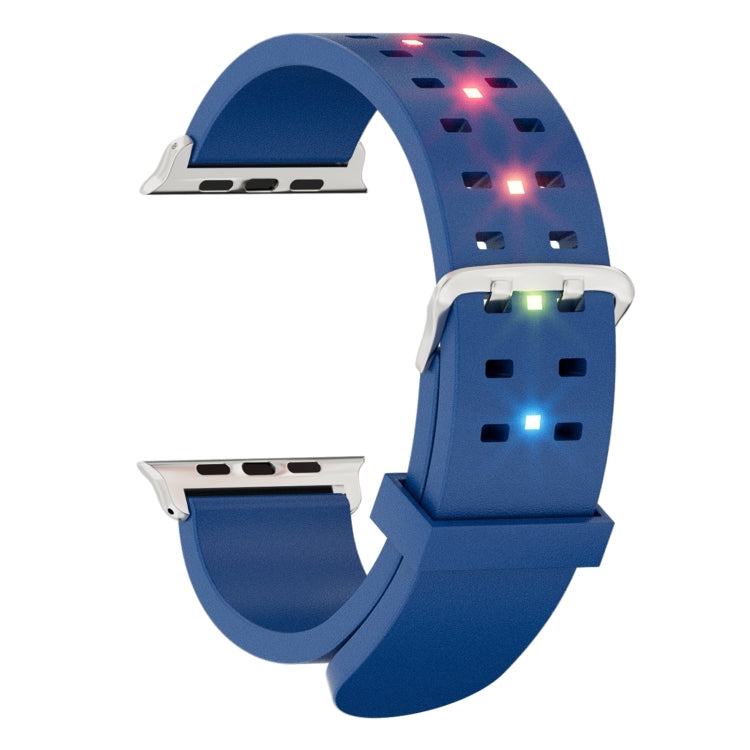 For Apple Watch Series 2 42mm Luminous Colorful Light Silicone Watch Band(Blue) - Watch Bands by PMC Jewellery | Online Shopping South Africa | PMC Jewellery