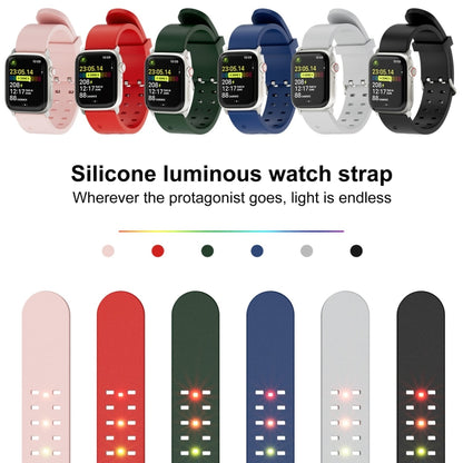 For Apple Watch Series 9 41mm Luminous Colorful Light Silicone Watch Band(Light Grey) - Watch Bands by PMC Jewellery | Online Shopping South Africa | PMC Jewellery