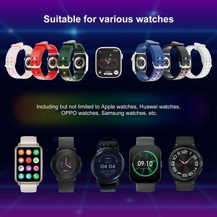 For Apple Watch SE 40mm Luminous Colorful Light Silicone Watch Band(Black) - Watch Bands by PMC TechLife | Online Shopping South Africa | PMC TechLife