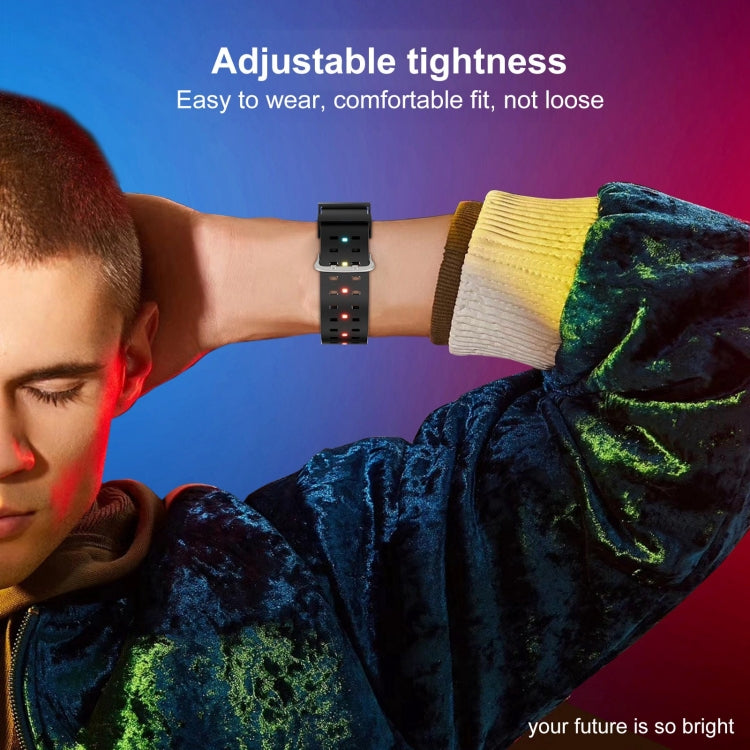 For Apple Watch 38mm Luminous Colorful Light Silicone Watch Band(Red) - Watch Bands by PMC TechLife | Online Shopping South Africa | PMC TechLife