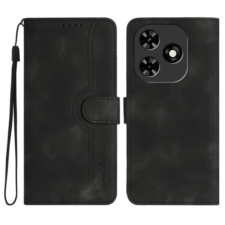 For Tecno Spark Go 2024 Heart Pattern Skin Feel Leather Phone Case(Black) - Tecno Cases by PMC Jewellery | Online Shopping South Africa | PMC Jewellery | Buy Now Pay Later Mobicred