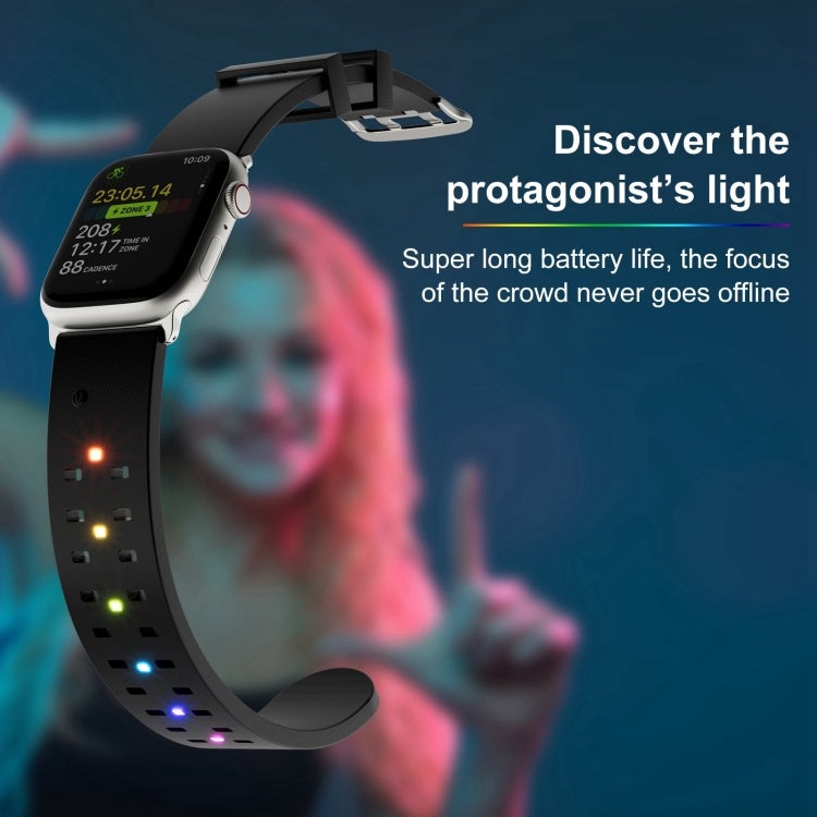 22mm Luminous Colorful Light Silicone Watch Band(Pink) - 22mm Bands by PMC TechLife | Online Shopping South Africa | PMC TechLife