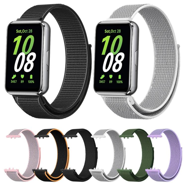 For Samsung Galaxy Fit 3 Woven Nylon Loop Watch Band(Pinkish) - Watch Bands by PMC TechLife | Online Shopping South Africa | PMC TechLife