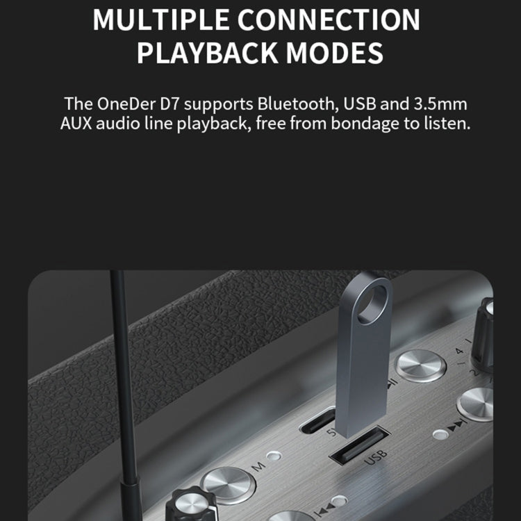 Oneder D7 Bluetooth Speaker Outdoor Karaoke Wireless Speakers With Two Mic(Brown) - free shipping - PMC Jewellery - Order now!