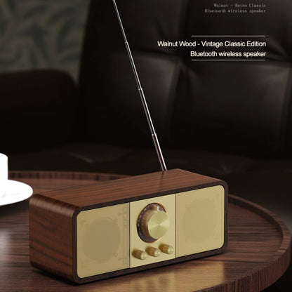 OneDer JY82 Wooden Retro Styling Wireless Speaker HIFI Classic FM Radio Support TF / U-Disk / AUX(Walnut Wood) - Desktop Speaker by OneDer | Online Shopping South Africa | PMC Jewellery | Buy Now Pay Later Mobicred