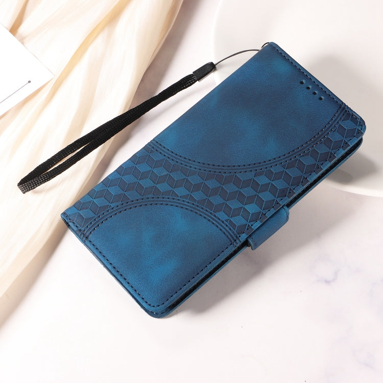 For iPhone 16 Pro Embossed Rhombus Starry Leather Phone Case(Blue) - iPhone 16 Pro Cases by PMC Jewellery | Online Shopping South Africa | PMC Jewellery | Buy Now Pay Later Mobicred