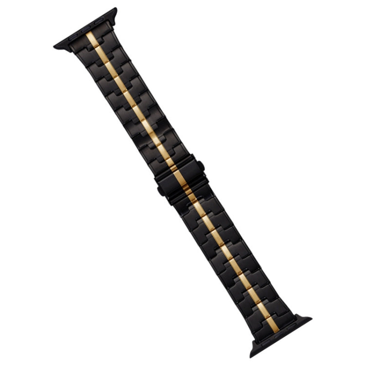 For Apple Watch 42mm Stainless Steel Watch Band(Black Gold) - free shipping - PMC TechLife - Order now!