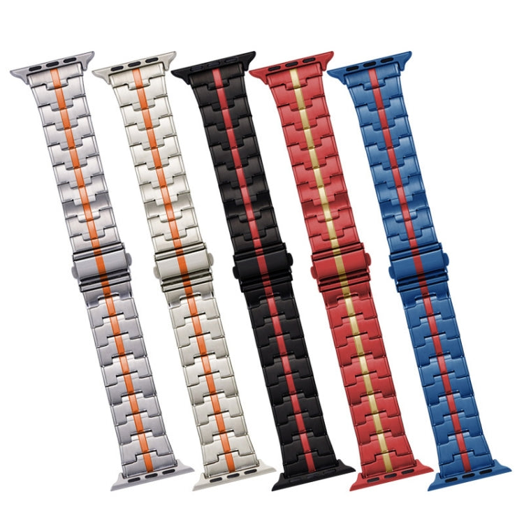 For Apple Watch 38mm Stainless Steel Watch Band(Blue Red) - free shipping - PMC TechLife - Order now!