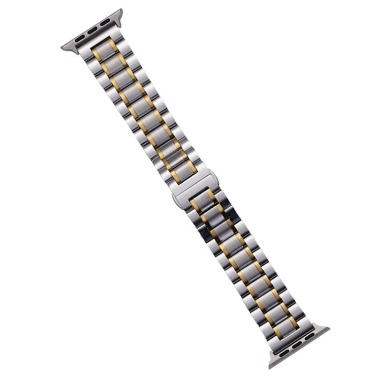 For Apple Watch 42mm Five-Beads Stainless Steel Watch Band(Silver Gold) - free shipping - PMC TechLife - Order now!