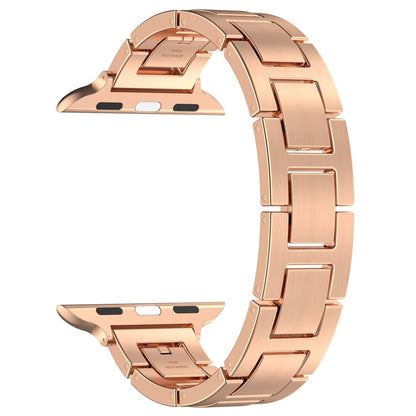 For Apple Watch 42mm H Slim Stainless Steel Watch Band(Rose Gold) - Watch Bands by PMC Jewellery | Online Shopping South Africa | PMC Jewellery