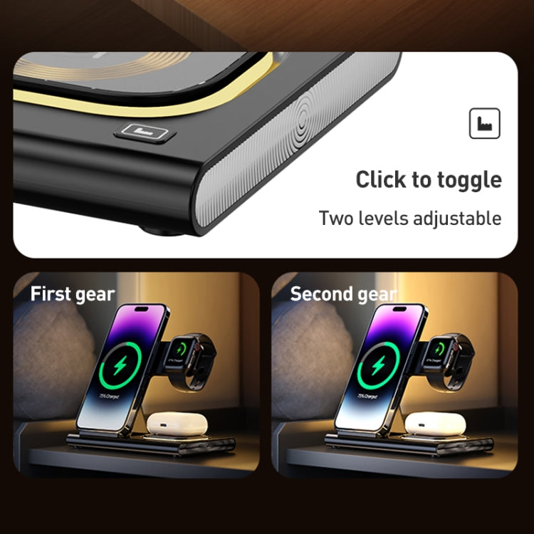 A80 3 in 1 15W Folding Wireless Charger(Black) - Wireless Charger by PMC Jewellery | Online Shopping South Africa | PMC Jewellery | Buy Now Pay Later Mobicred