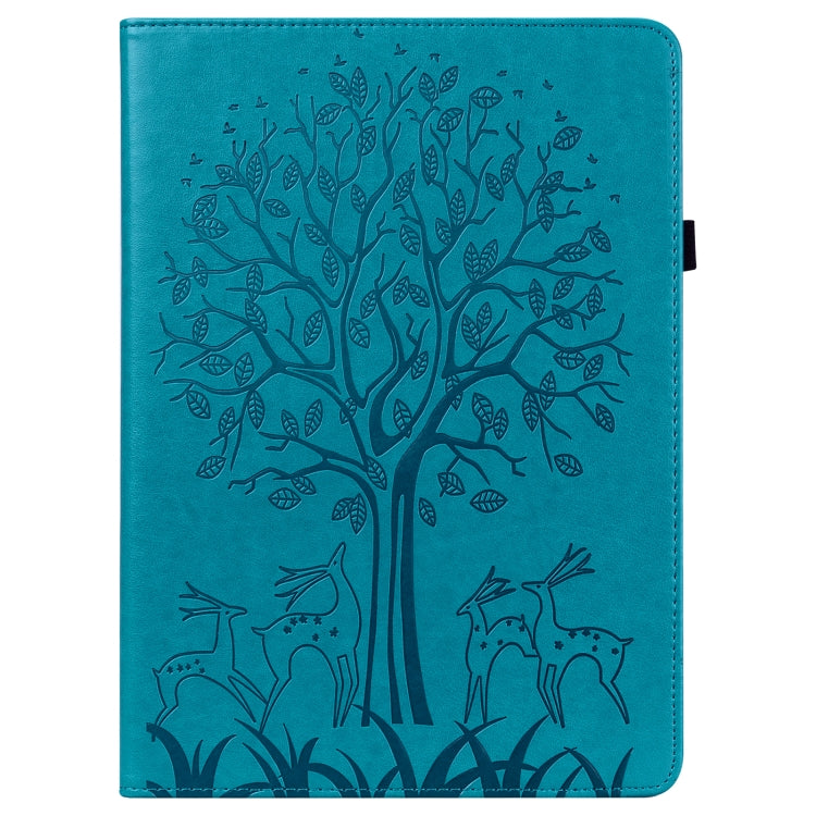 For Lenovo Tab M11 / Xiaoxin Pad 11 2024 Tree & Deer Embossed Leather Tablet Case(Blue) - Lenovo by PMC Jewellery | Online Shopping South Africa | PMC Jewellery | Buy Now Pay Later Mobicred