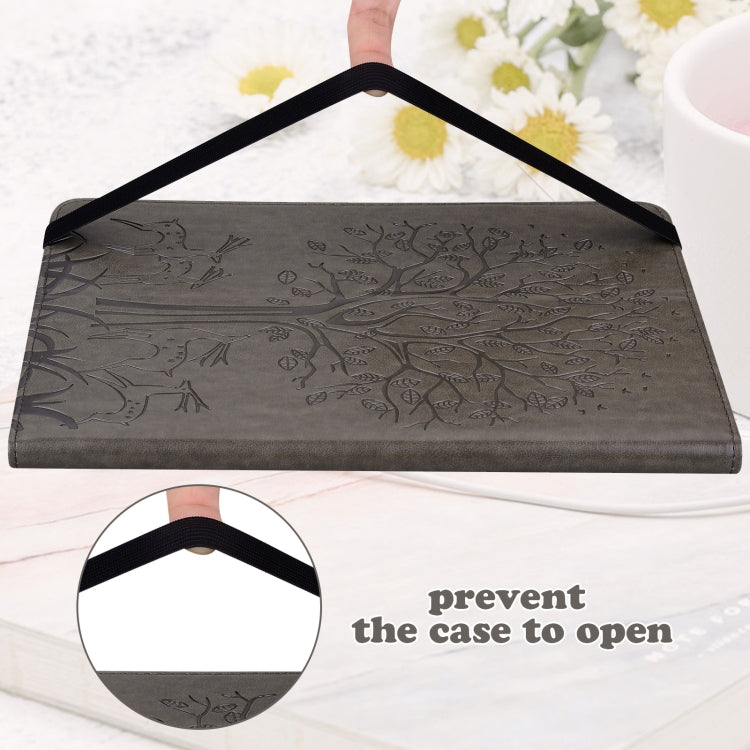 For Lenovo Tab M11 / Xiaoxin Pad 11 2024 Tree & Deer Embossed Leather Tablet Case(Grey) - Lenovo by PMC Jewellery | Online Shopping South Africa | PMC Jewellery | Buy Now Pay Later Mobicred