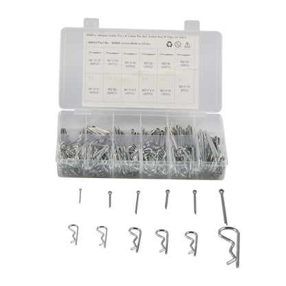 250pcs / Box Heavy Duty Zinc Plated Cotter R Tractor Clip Pin(Silver) - Booster Cable & Clip by PMC Jewellery | Online Shopping South Africa | PMC Jewellery