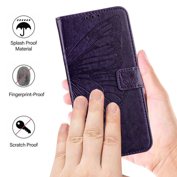 For Google Pixel 9 Pro XL Embossed Butterfly Leather Phone Case(Dark Purple) - Google Cases by PMC Jewellery | Online Shopping South Africa | PMC Jewellery | Buy Now Pay Later Mobicred