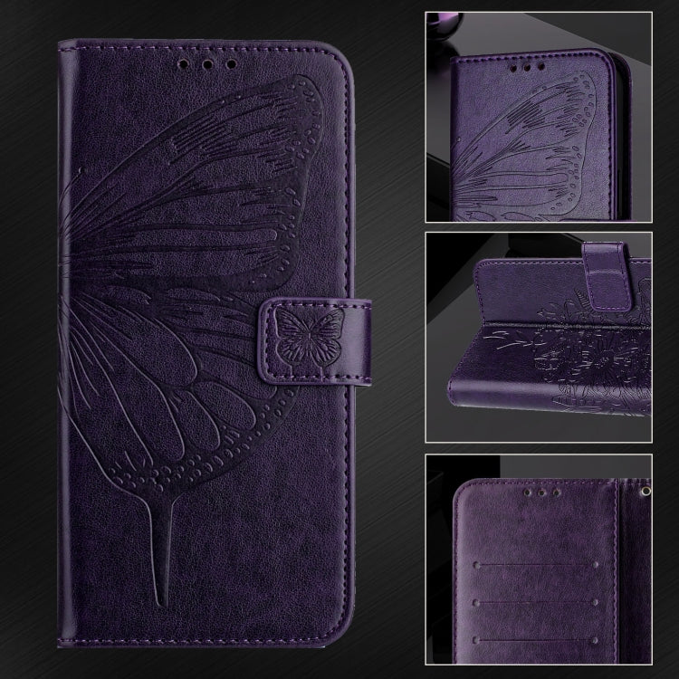 For Google Pixel 9 Pro XL Embossed Butterfly Leather Phone Case(Dark Purple) - Google Cases by PMC Jewellery | Online Shopping South Africa | PMC Jewellery | Buy Now Pay Later Mobicred