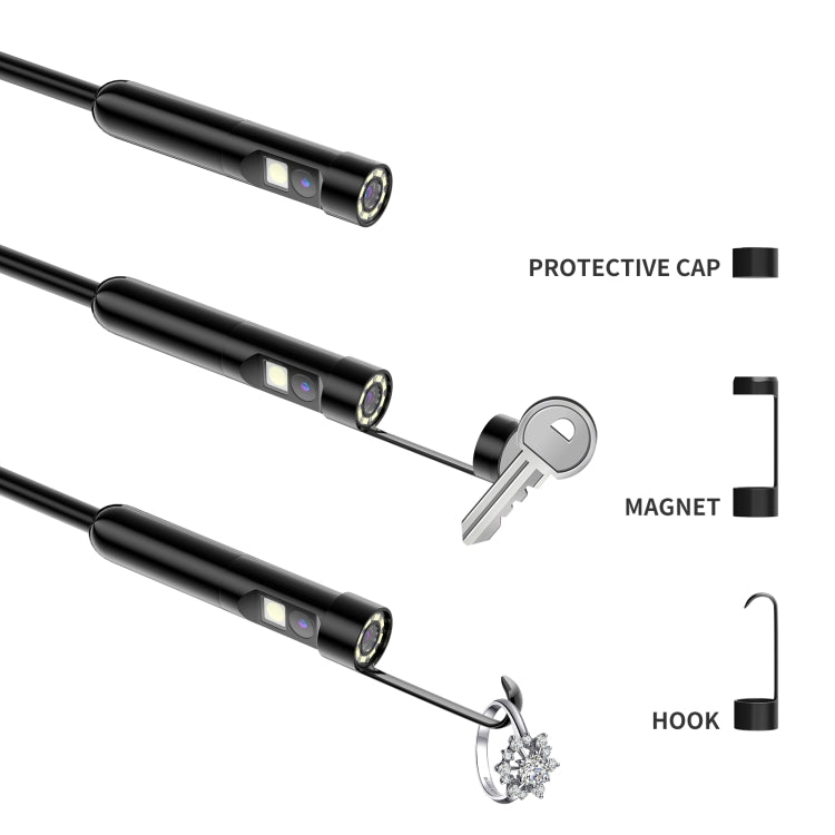 AN112 8mm Double Lenses HD Industry Endoscope Type-C + Micro USB + 8 Pin Connection, Length:2m Hard Tube -  by PMC TechLife | Online Shopping South Africa | PMC TechLife | Buy Now Pay Later Mobicred