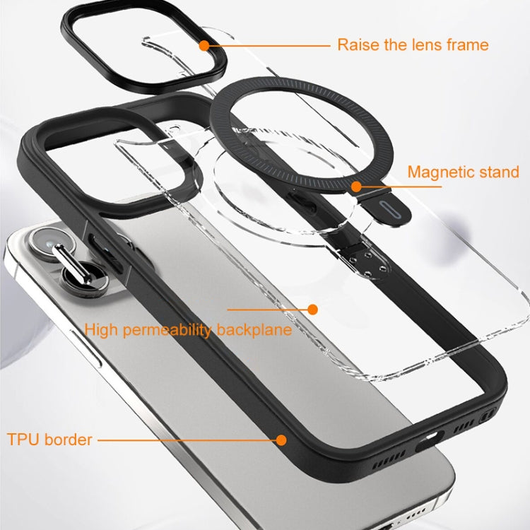 For iPhone 14 Pro Shield Armor MagSafe Holder Phone Case(Deep Purple) - iPhone 14 Pro Cases by PMC TechLife | Online Shopping South Africa | PMC TechLife