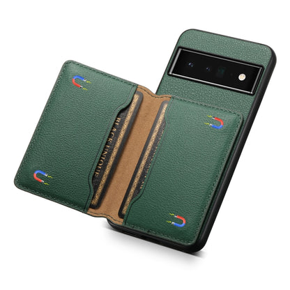 For Google Pixel 6 Pro Calf Texture Card Bag Design Full Coverage Phone Case(Green) - Google Cases by PMC Jewellery | Online Shopping South Africa | PMC Jewellery | Buy Now Pay Later Mobicred